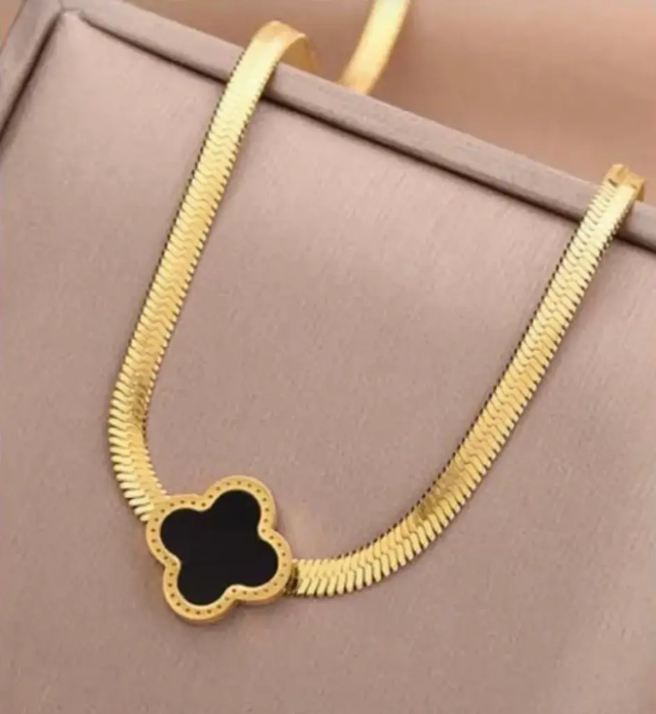 Black Clover Charm Necklace