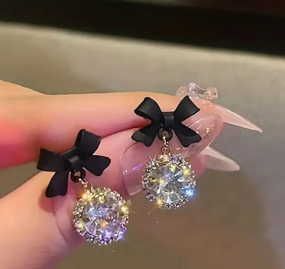 Crystal Bow Spark Earrings