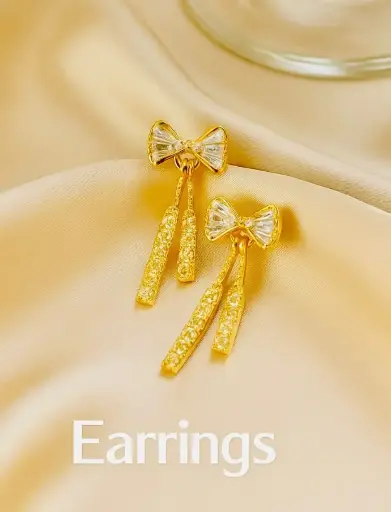 Golden Glam Bow Earrings