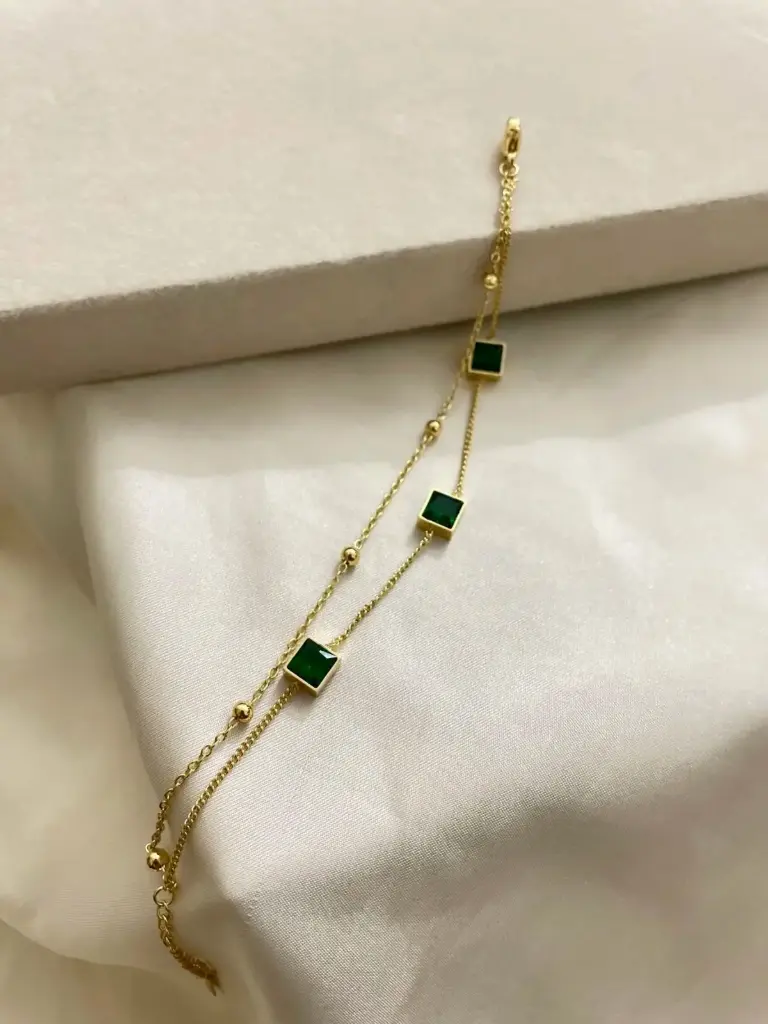 Emerald Charm Bracelet-Anklet